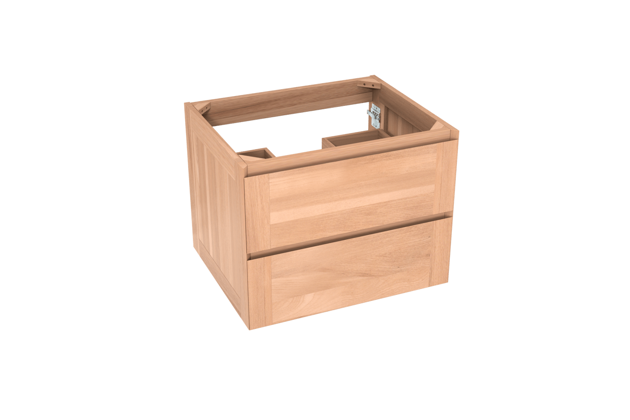 Balmani Mitra zwevende wastafelonderkast 67,5 x 55 cm teakhout 2 lades