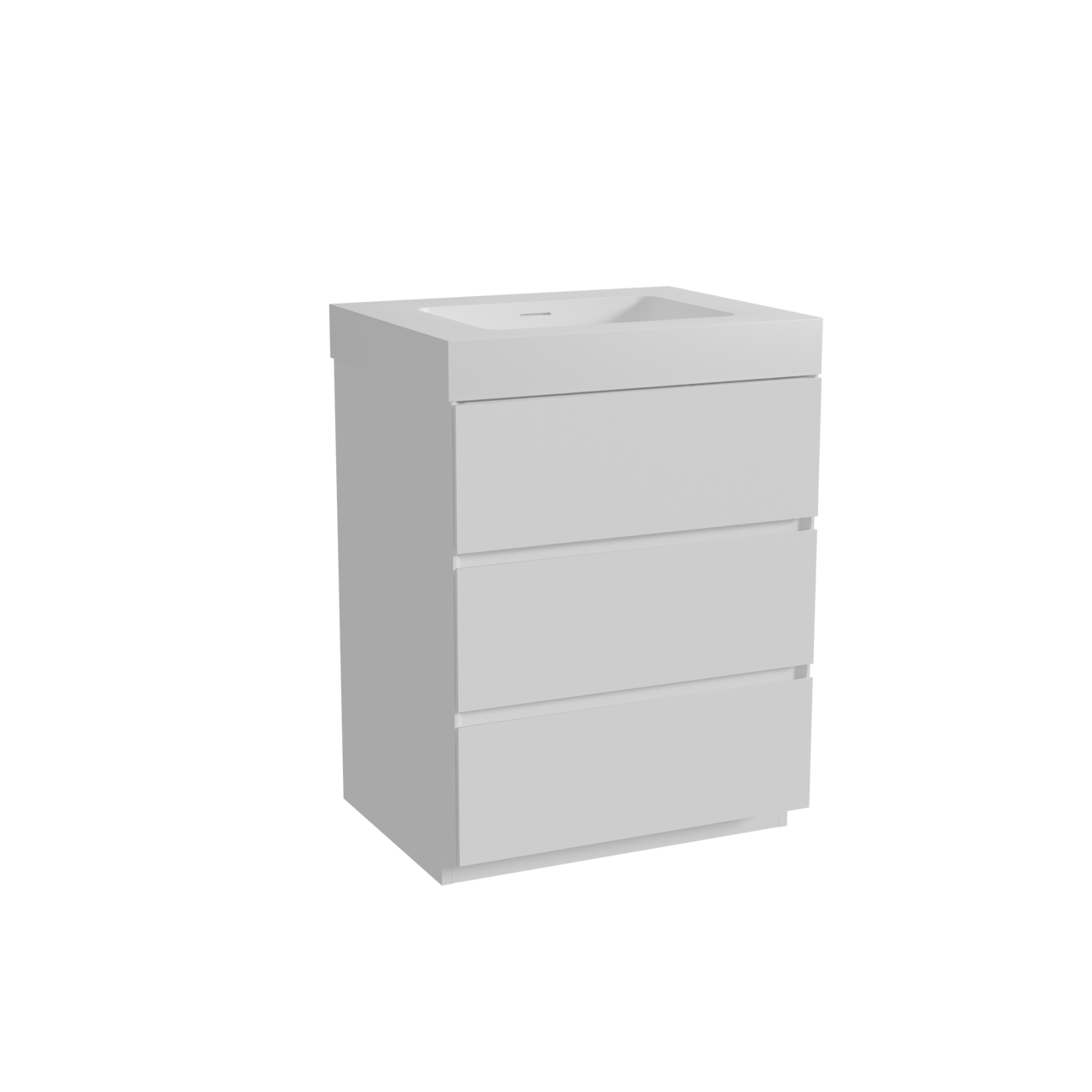 Storke Edge meuble salle de bains à poser 65 x 52 cm blanc mat avec Mata High plan simple en solid surface blanc mat