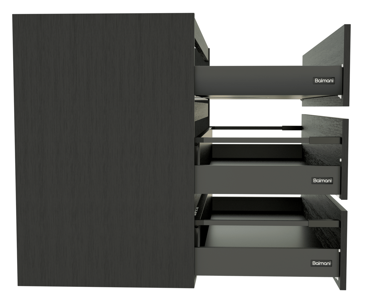 Balmani Lucida meuble sous-vasque a poser 45 x 55 cm chêne noir 3 tiroirs