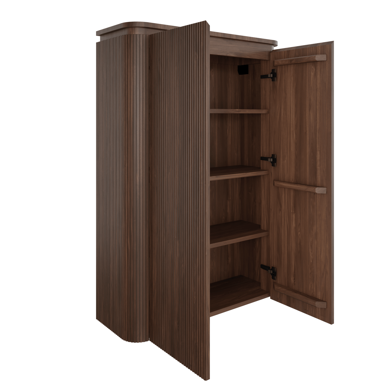 Balmani Moon Badhochschrank: Hängend, amerikanischer Nussbaum, 90 x 32 x 130 cm