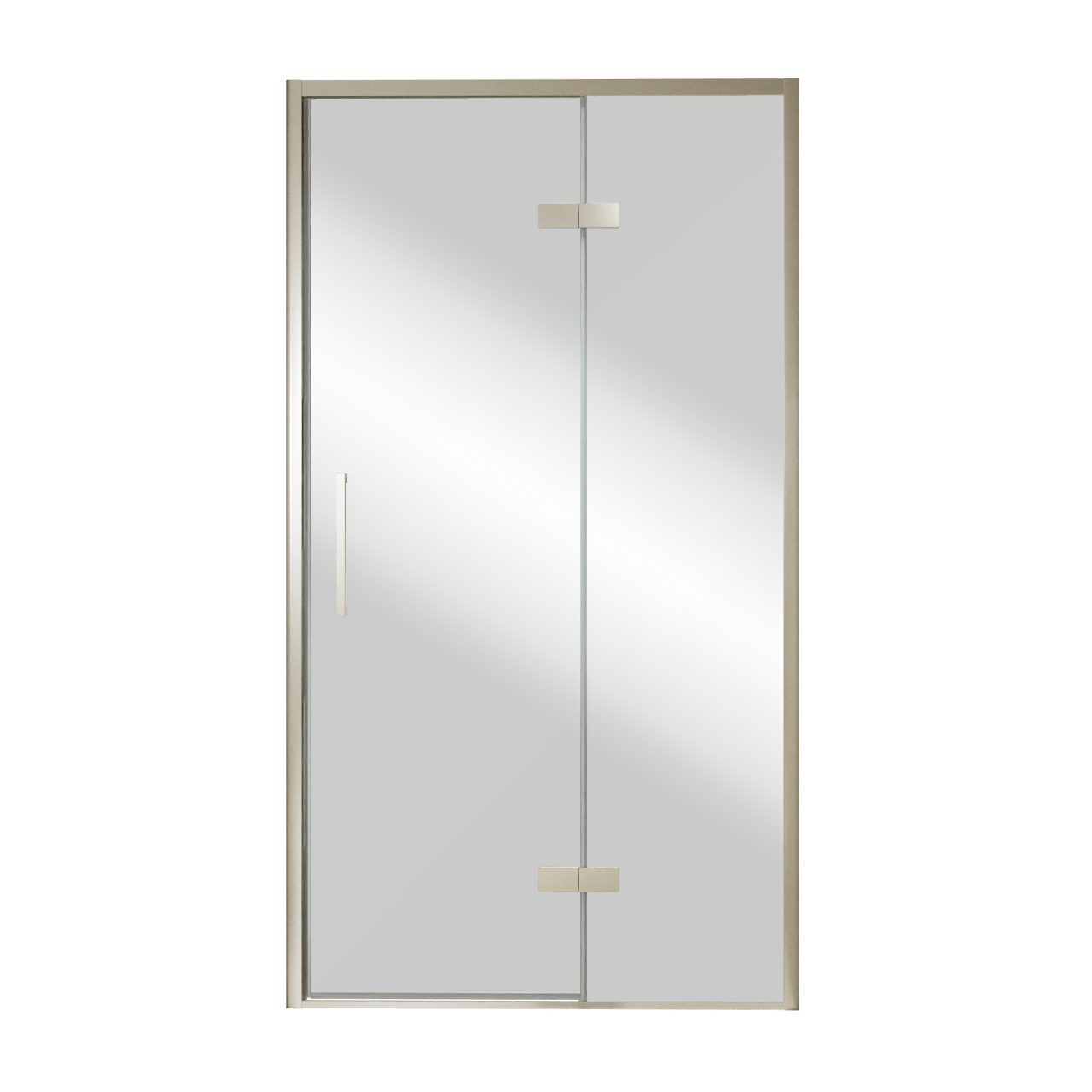 Balmani Senses Design porte pivotante à droite 120 cm x 210 cm verre Miroir Reflex, Profil Brushed CoolMetal, coating inclus