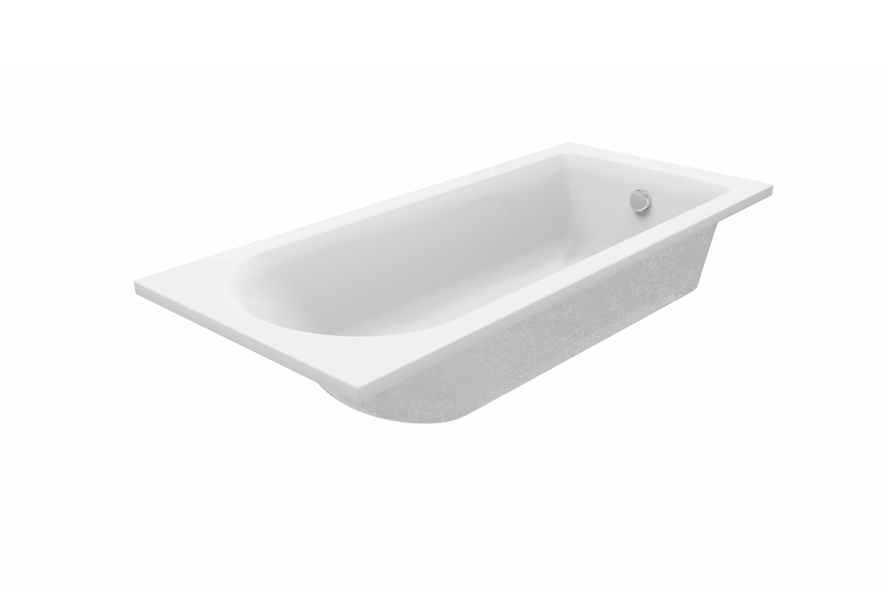 Luca Varess Rosala 1-Personen-Einbaubadewanne: 180 x 80 cm, Acryl, Weiß mat