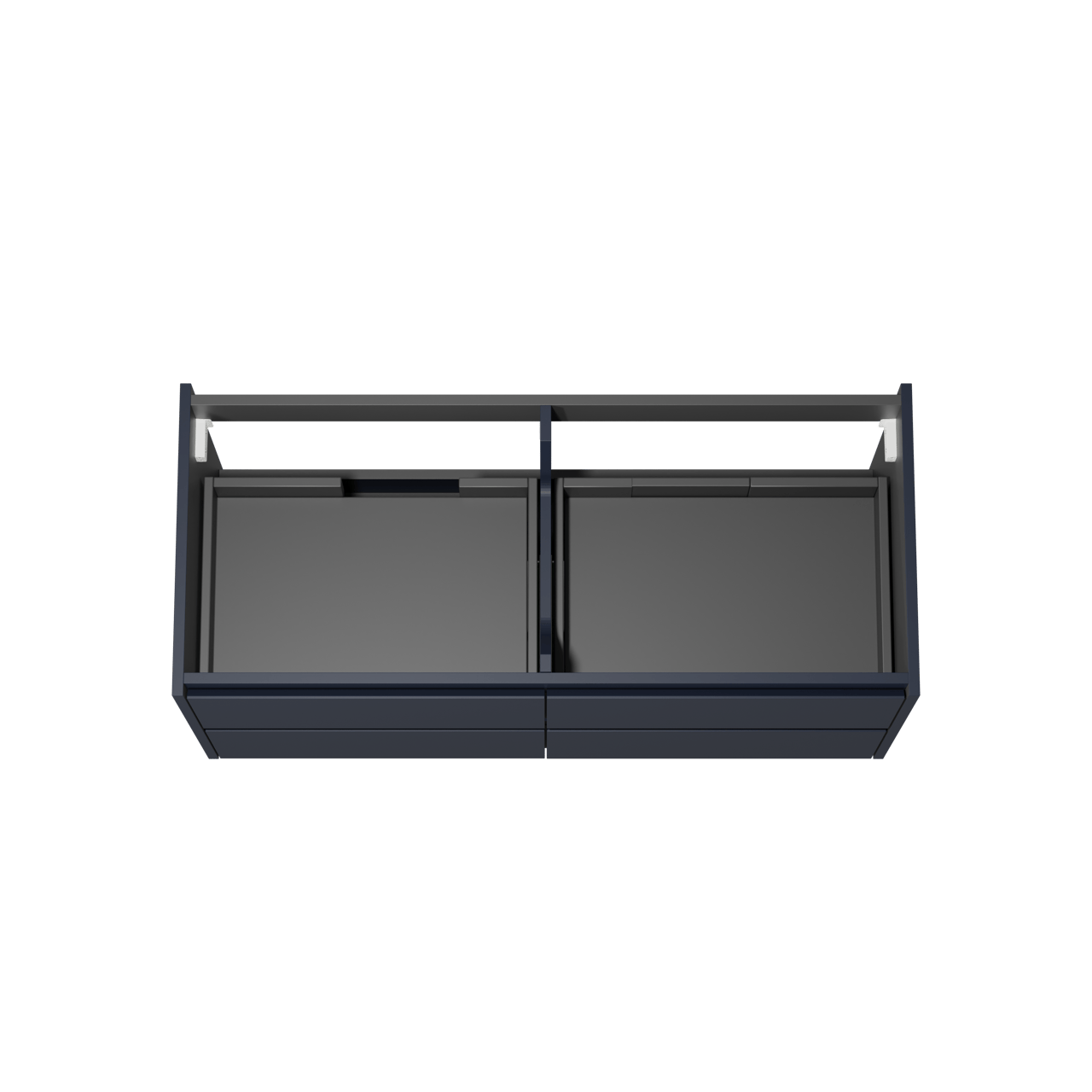 Storke Seda meuble sous-lavabo suspendu 120 x 52 cm bleu nuit 4 tiroirs