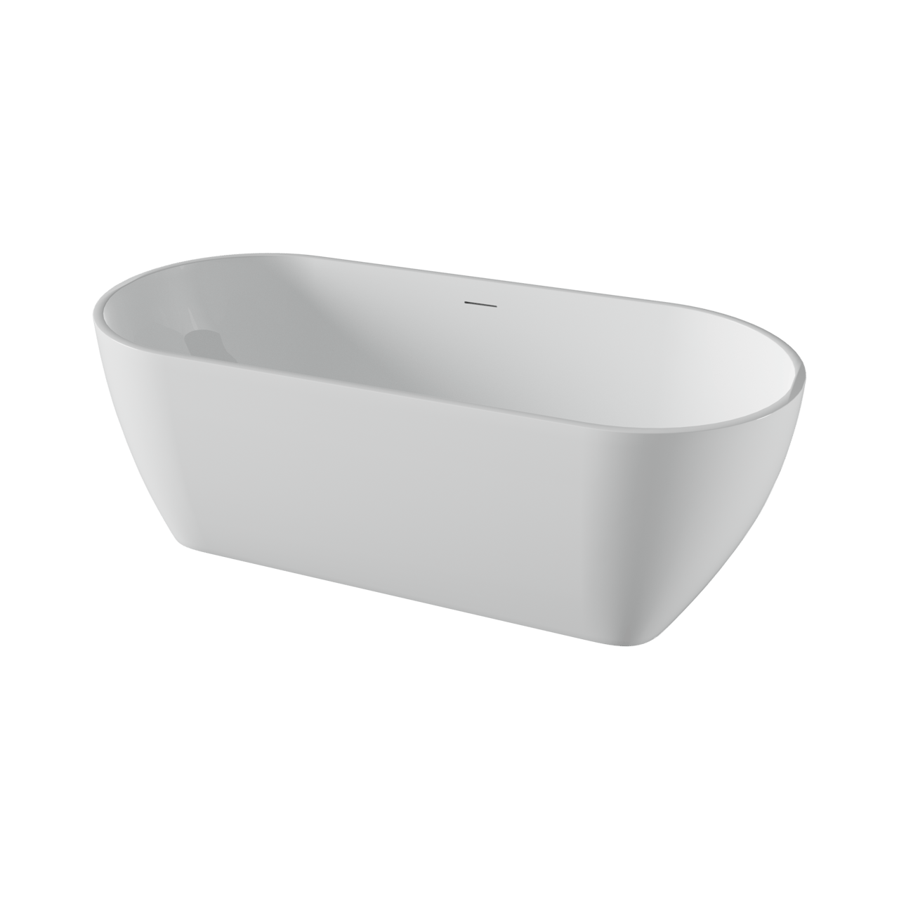 Luca Varess Vesta ovaal vrijstaand bad 178 x 78 cm acryl glanzend wit
