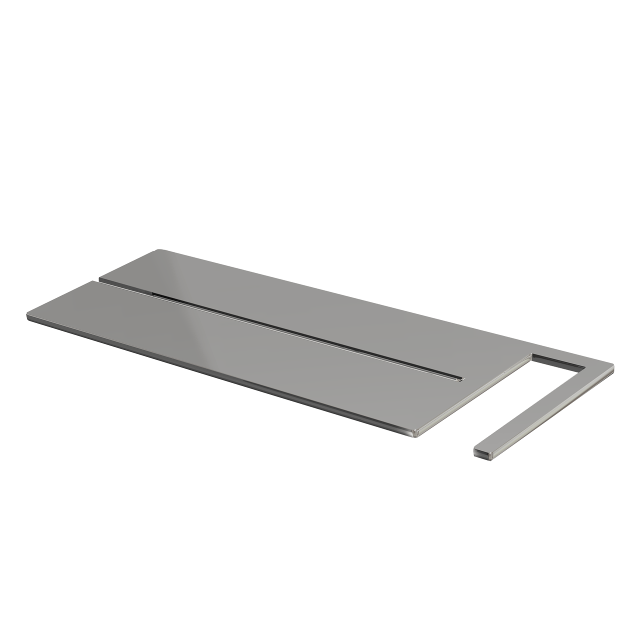 Blaufoss Finn porte-savon en verre pour la douche chrome 44 x 15 cm