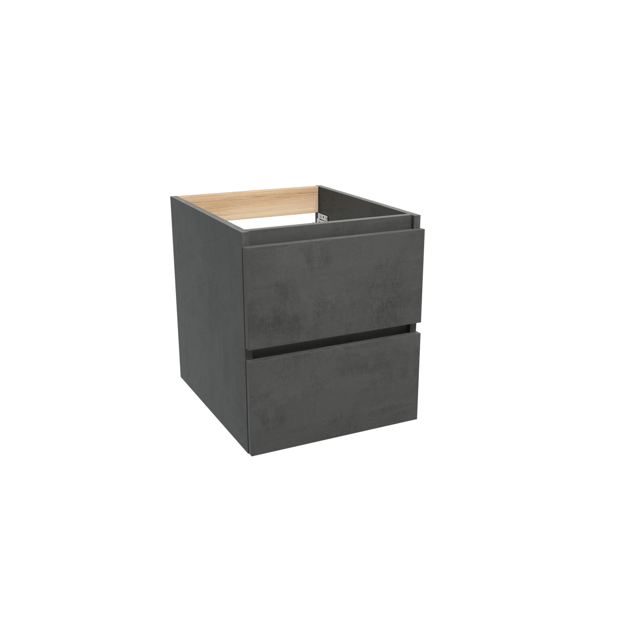 Balmani Lucida hängender Waschbeckenunterschrank: 45 x 55 cm, Beton dunkelgrau, 2 Schubladen