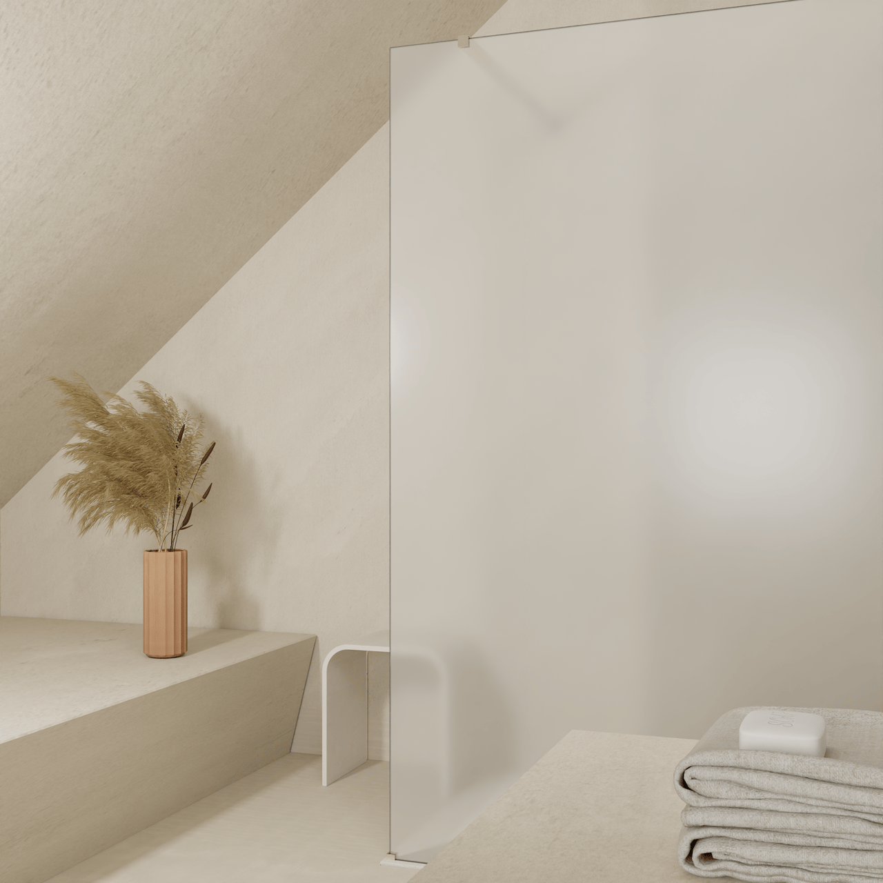 Balmani Modular douche à l'italienne: 160 x 200 cm, Permafrost, avec coating, Profil Brushed CoolMetal