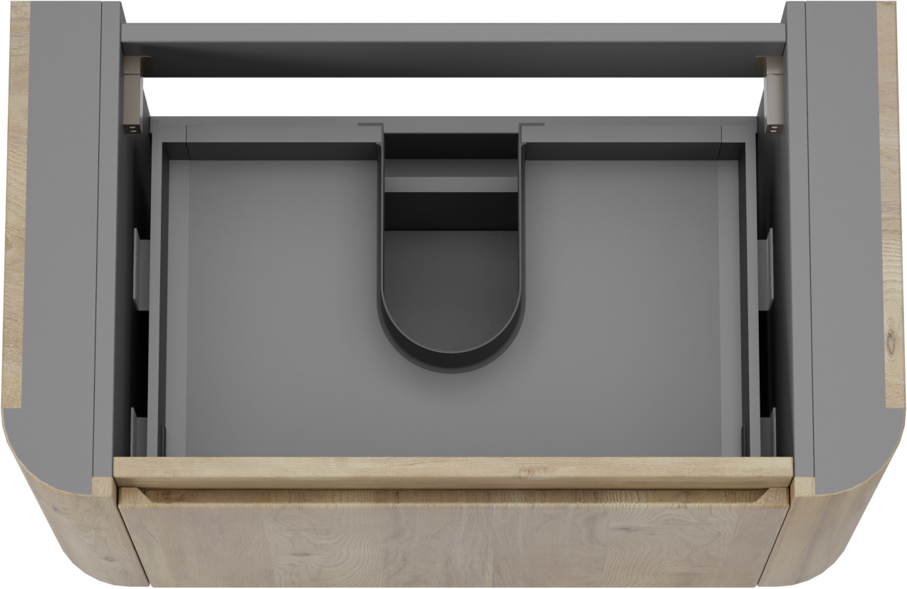 Storke Soft zwevende wastafelonderkast 80 x 46 cm Ruwe eik 2 lades