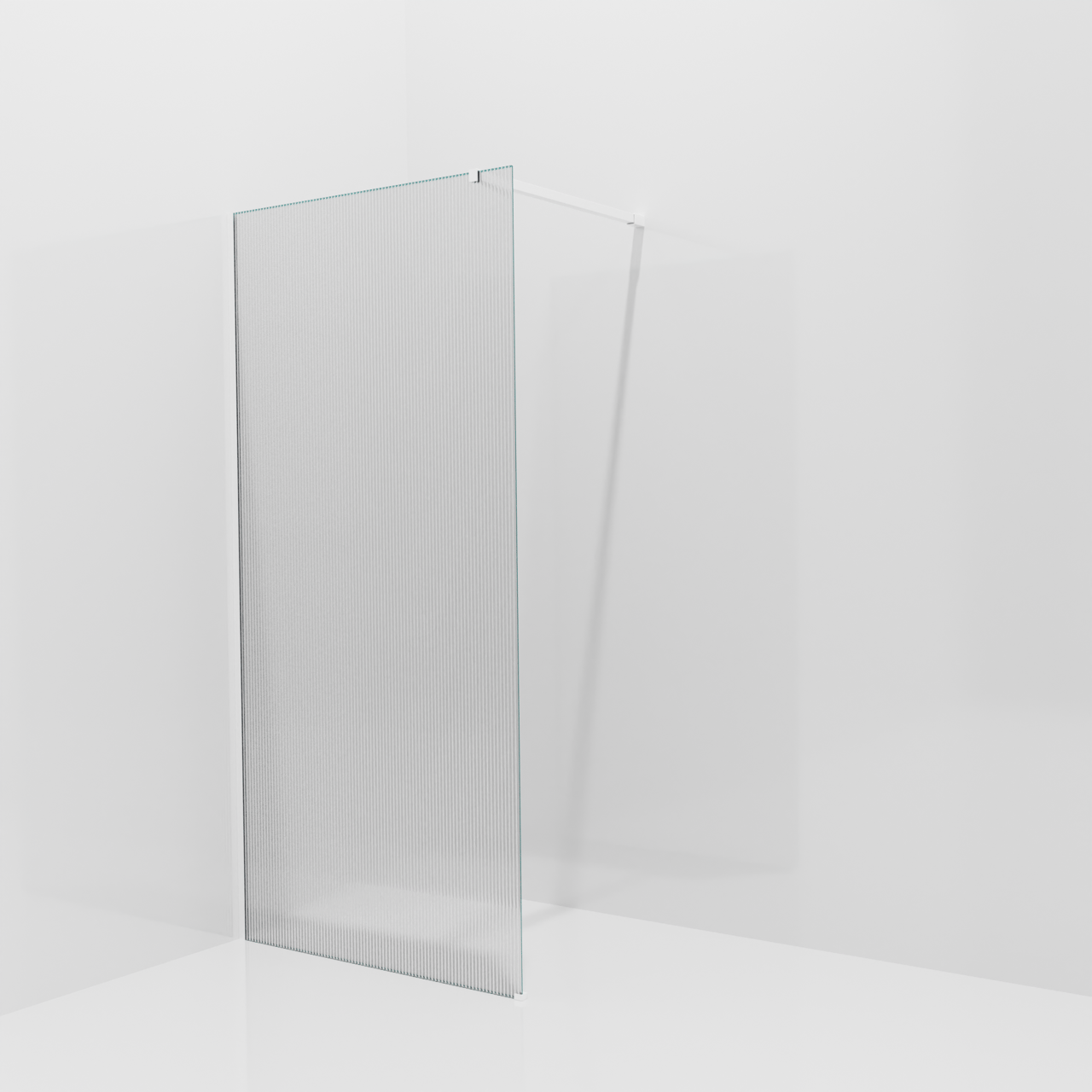 Balmani Modular Walk-In Dusche: 100 x 200 cm, Ribs, inklusive Coating, Profil Weiß matt