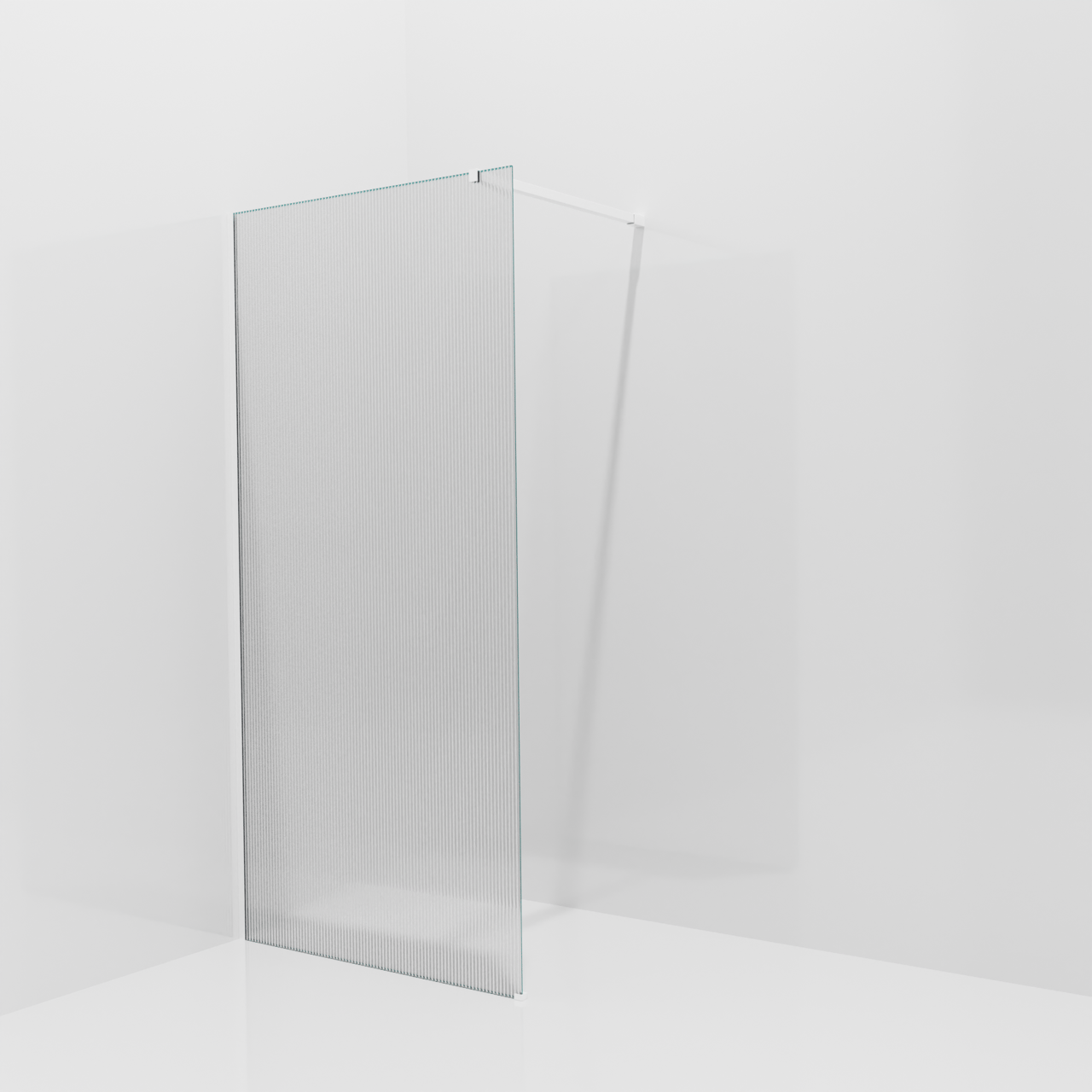 Balmani Modular douche à l'italienne: 100 x 200 cm, Ribs, avec coating, Profil Blanc mat