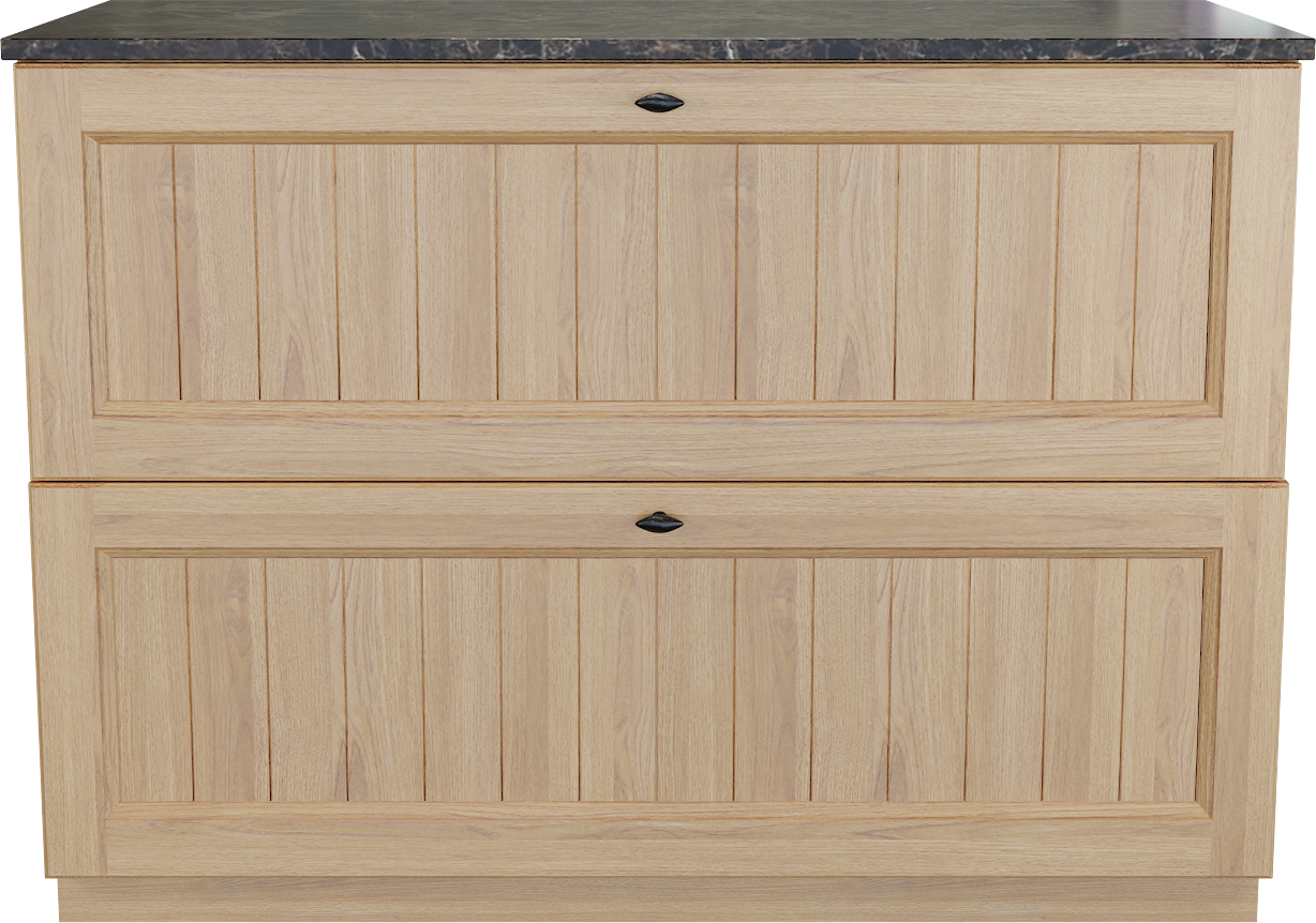 Balmani Lemon staand badkamermeubel 120 x 55 cm, fineer natuur eik met Stretto enkel of dubbel tablet in dark emperador