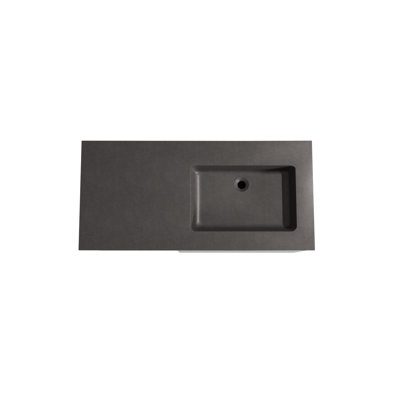 Storke Edge zwevend badmeubel 110 x 52 cm hoogglans wit met Scuro asymmetrisch rechtse wastafel in kwarts mat zwart