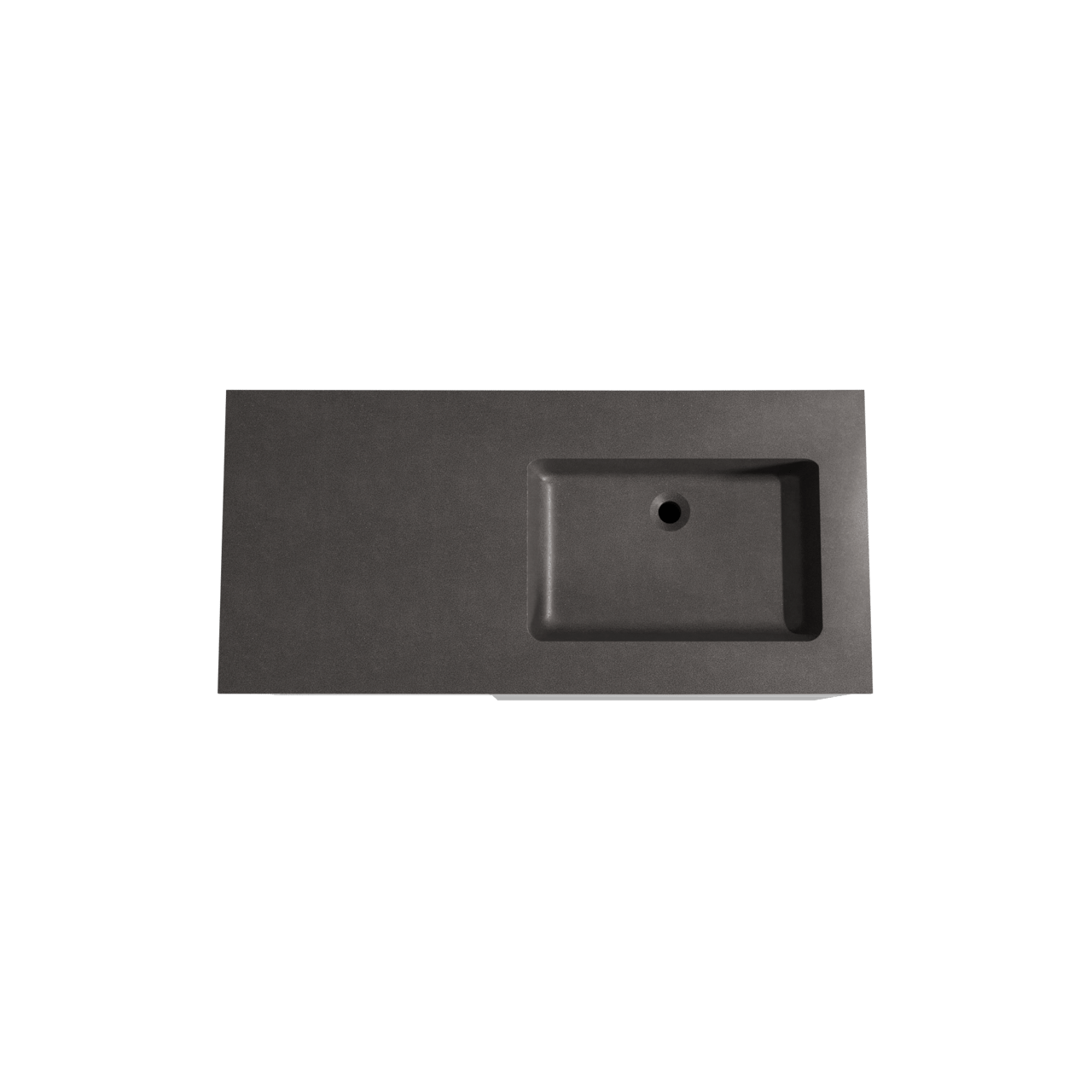 Storke Edge zwevend badmeubel 110 x 52 cm hoogglans wit met Scuro asymmetrisch rechtse wastafel in kwarts mat zwart