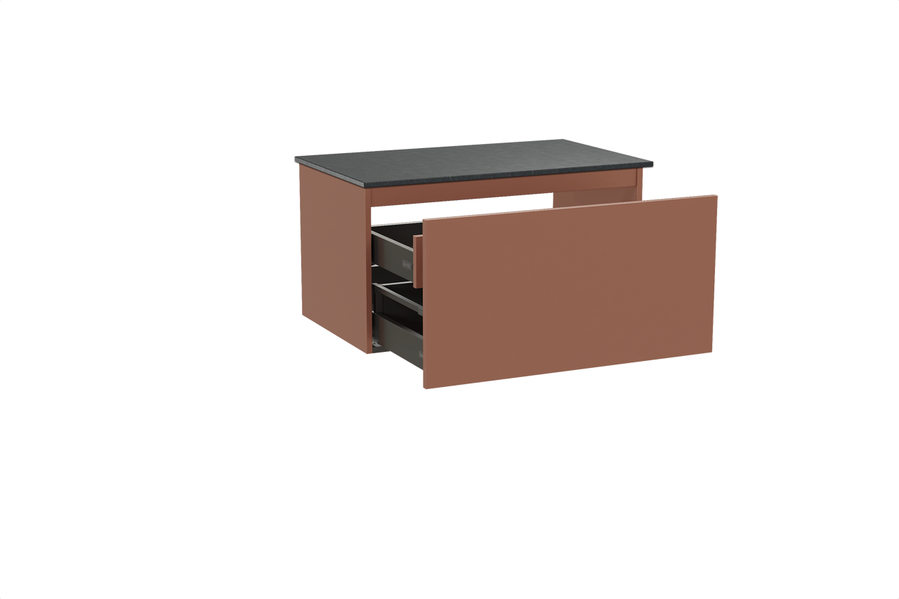 Balmani Sfera meuble salle de bains suspendu 90 x 55 cm cotto avec Stretto tablette simple en granit noir