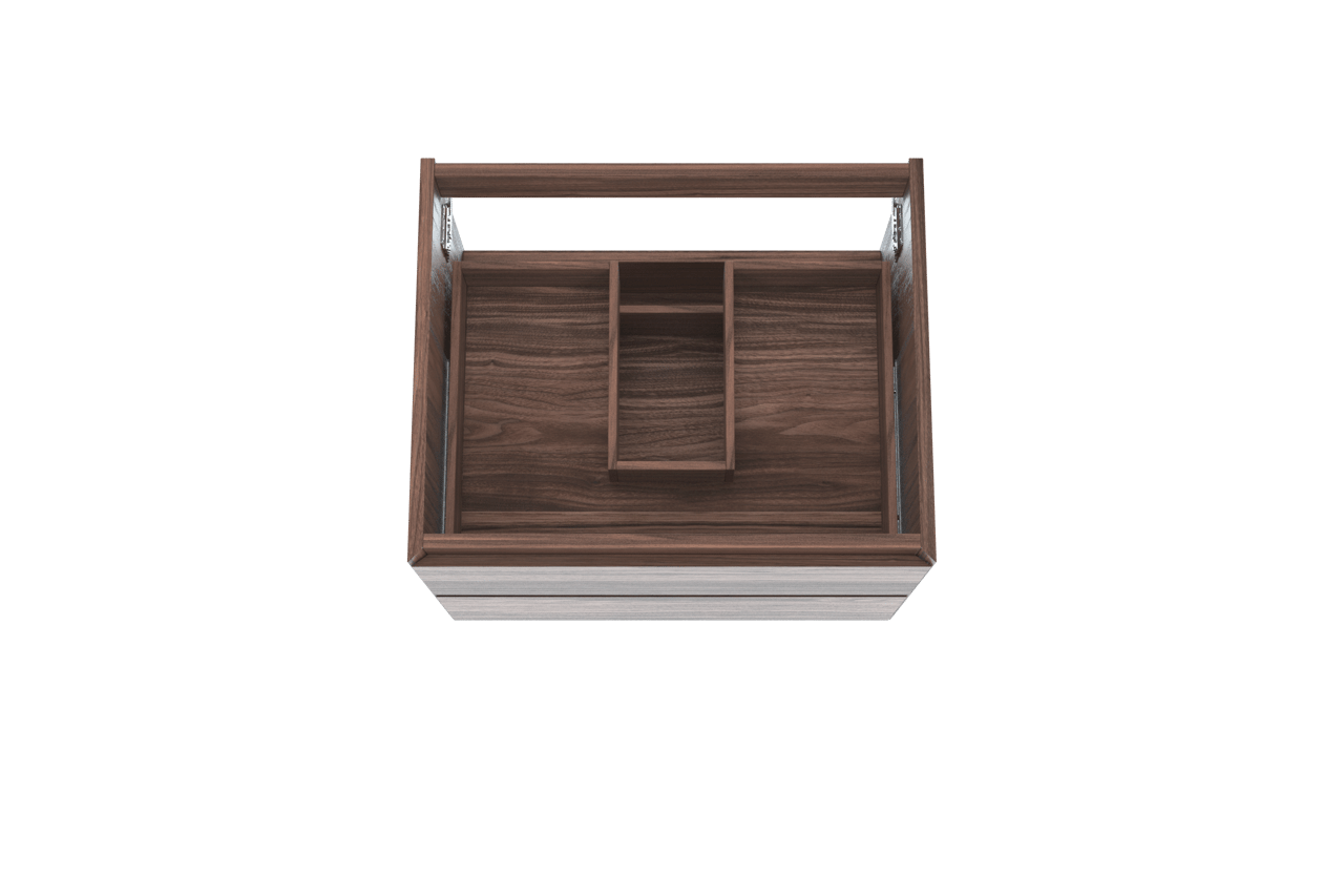 Balmani Mitra meuble sous-lavabo suspendu 67,5 x 55 cm placage noyer 2 tiroirs