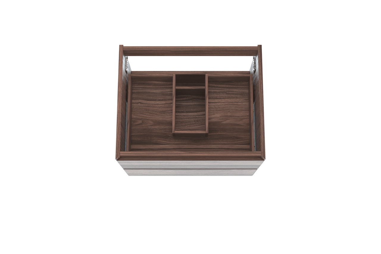 Balmani Mitra meuble sous-lavabo suspendu 67,5 x 55 cm placage noyer 2 tiroirs