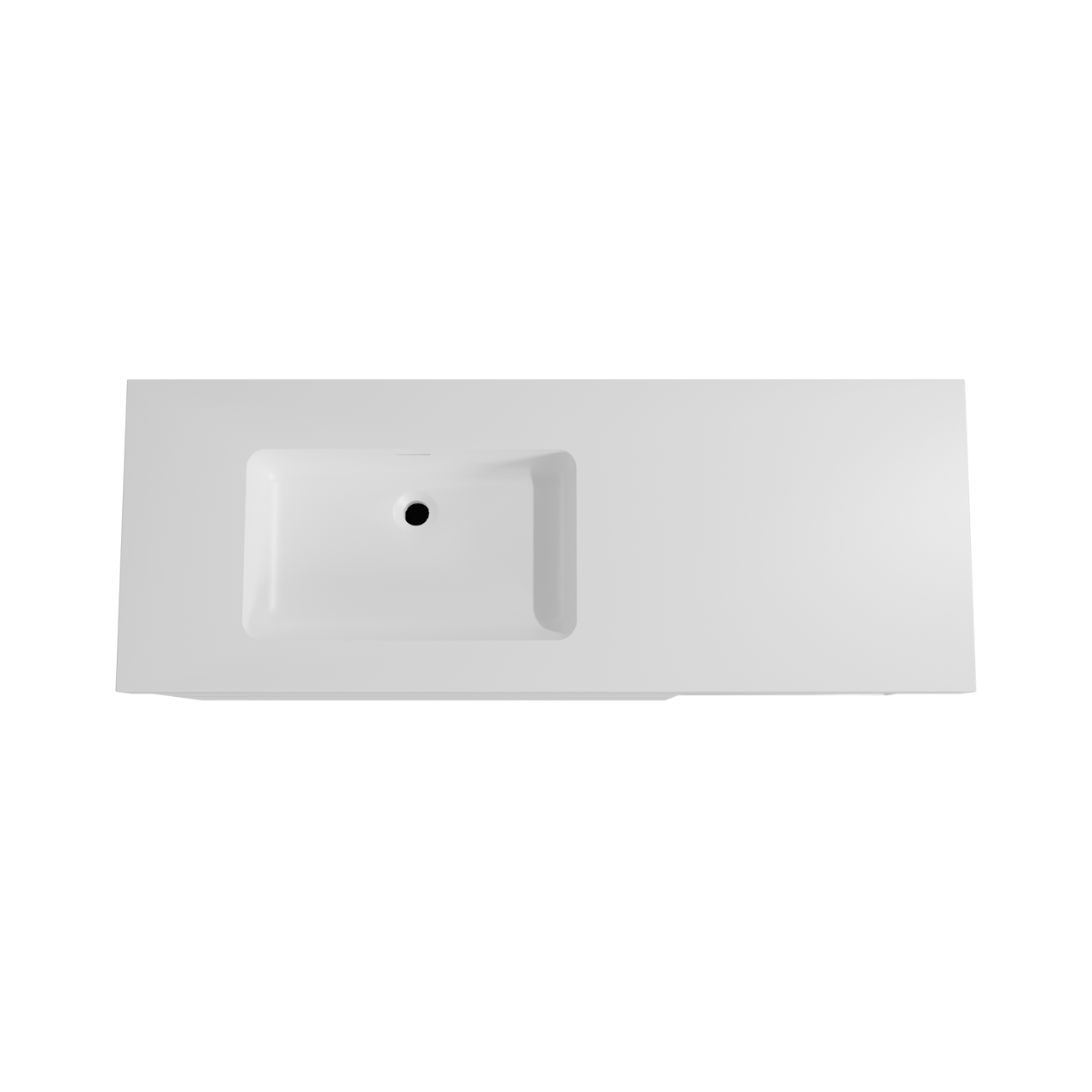 Storke Edge meuble salle de bains suspendu 140 x 52 cm blanc mat avec Mata High plan vasque asymétrique à gauche en solid surface blanc mat