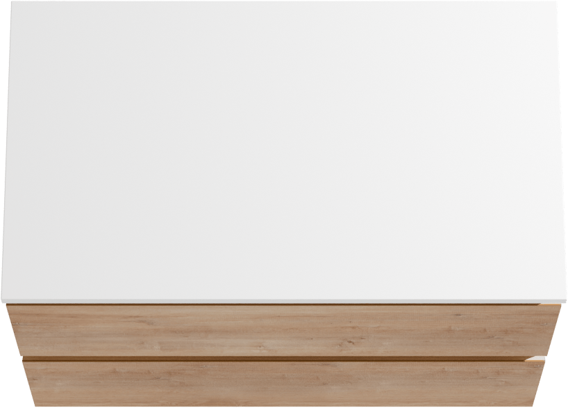 Linie Lado meuble salle de bains suspendu 80 x 46 cm chêne naturel avec Lado tablette simple en marbre composite blanc mat