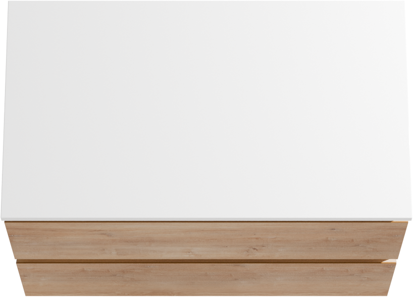 Linie Lado meuble salle de bains suspendu 80 x 46 cm chêne naturel avec Lado tablette simple en marbre composite blanc mat