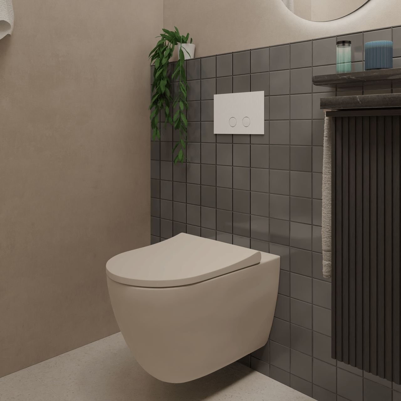 Perola Ribs bedieningspaneel Mat Wit voor UP320 of UP720 inbouwreservoir