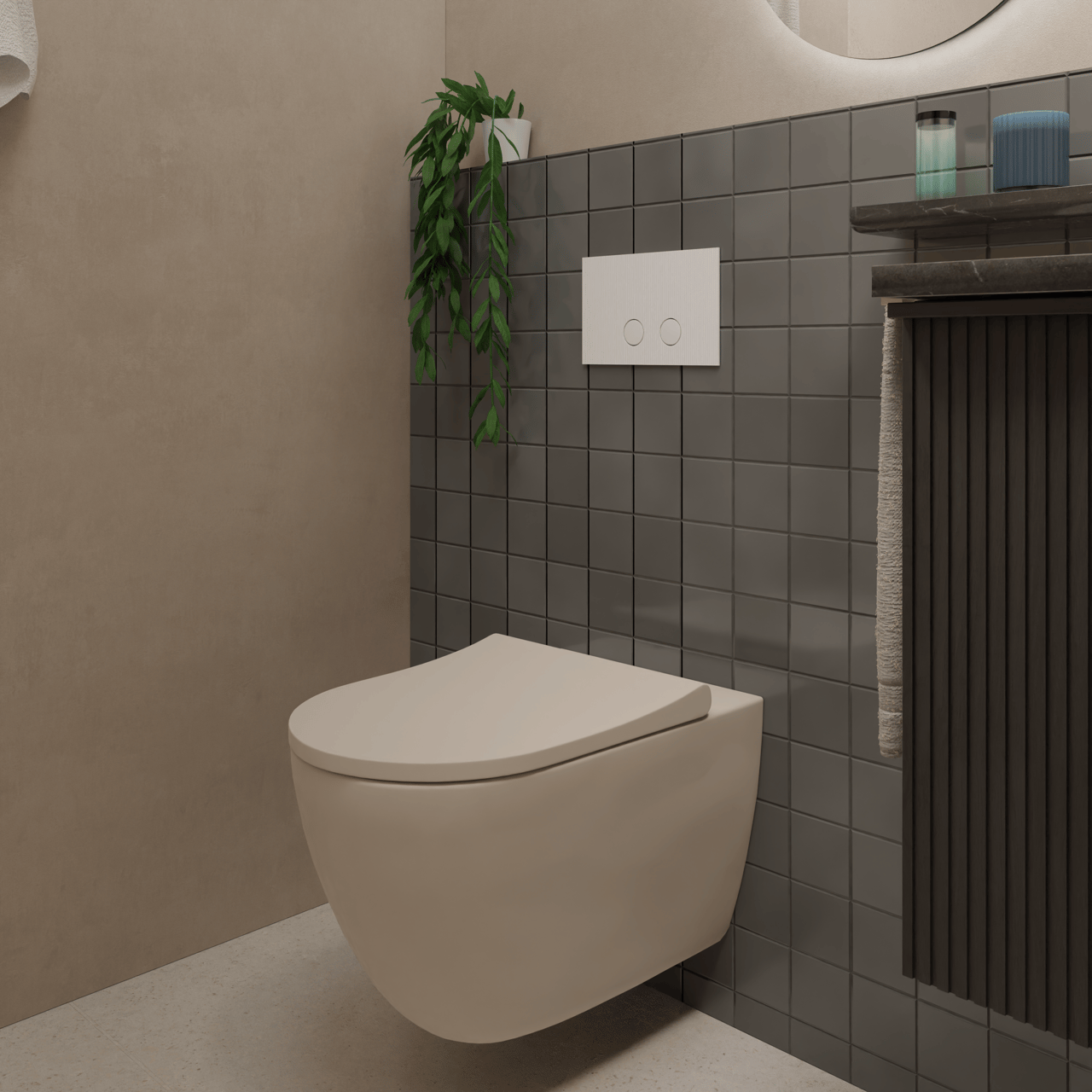 Perola Ribs Betätigungsplatte: Weiß Matt, für UP320 oder UP720 Spülkasten