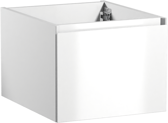 Storke Edge meuble sous-lavabo suspendu 45 x 52 cm blanc brillant 1 tiroir