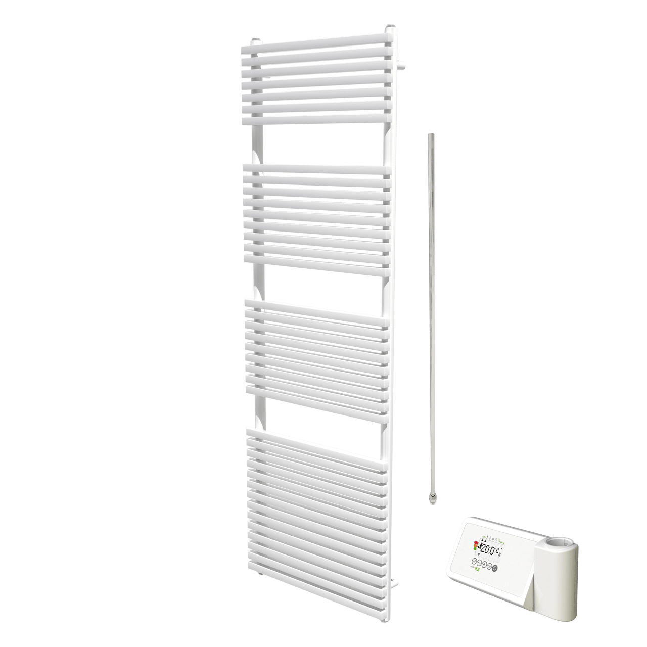 Vipera Vesuvio sèche-serviettes Simple 60 x 180 cm chauffage électrique blanc mat raccordement latéral et central possible 1.173W, résistance incluse