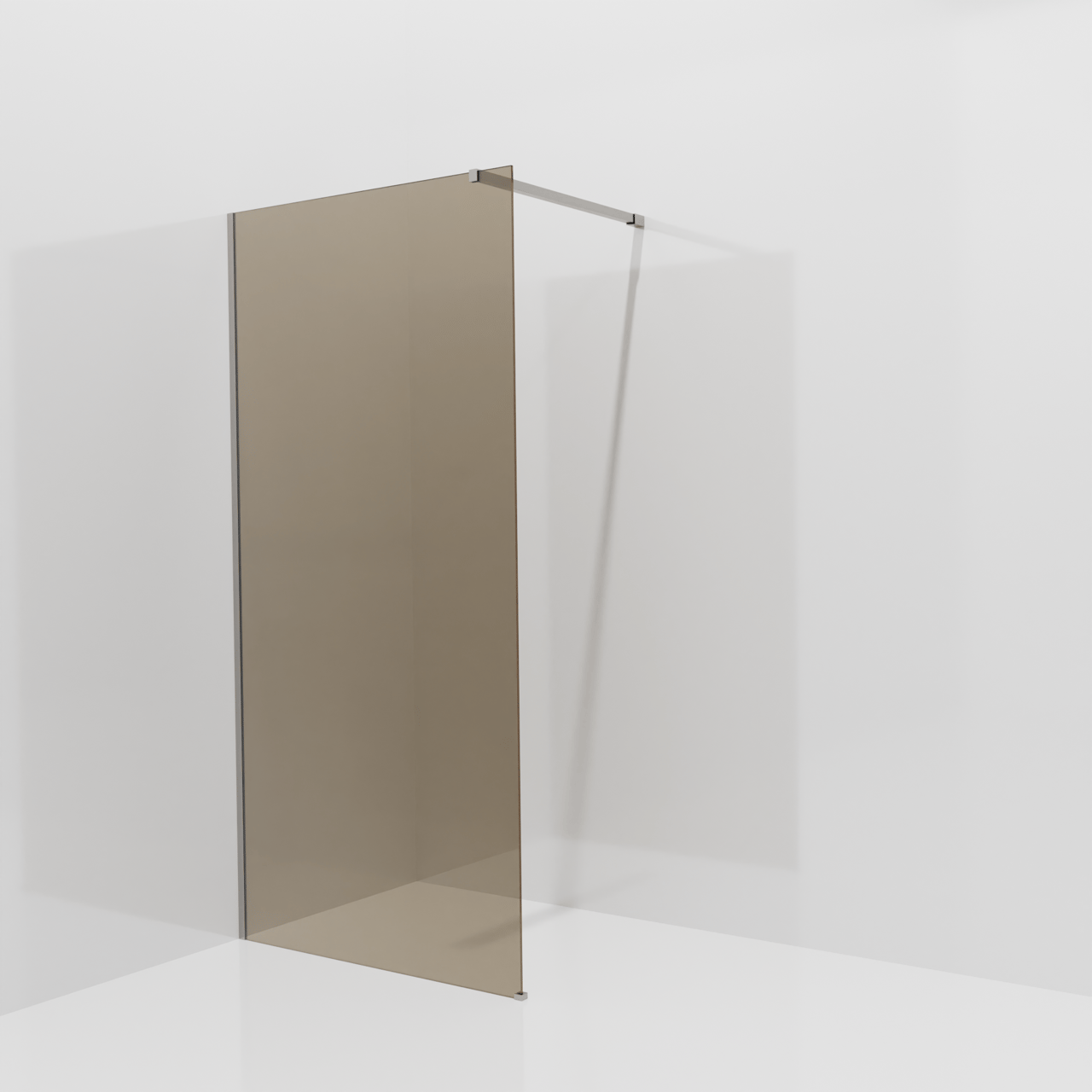 Balmani Modular douche à l'italienne: 100 x 200 cm, Verre bronze, avec coating, Profil Brushed Inox