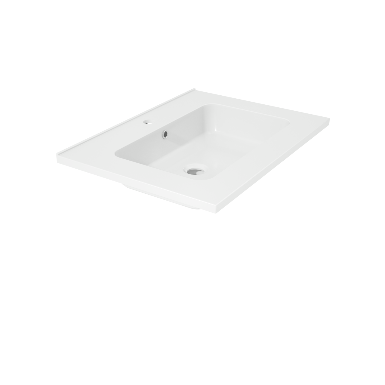 Linie Vano Einzelwaschtisch, Marmorkomposit glänzend, 60 x 46 cm