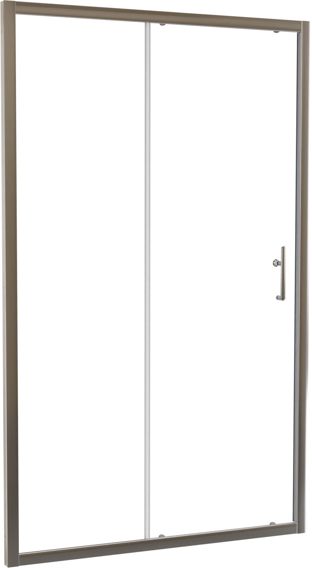 Linie Cadiz porte coulissante 120 cm x 190 cm verre transparent profil chrome brossé