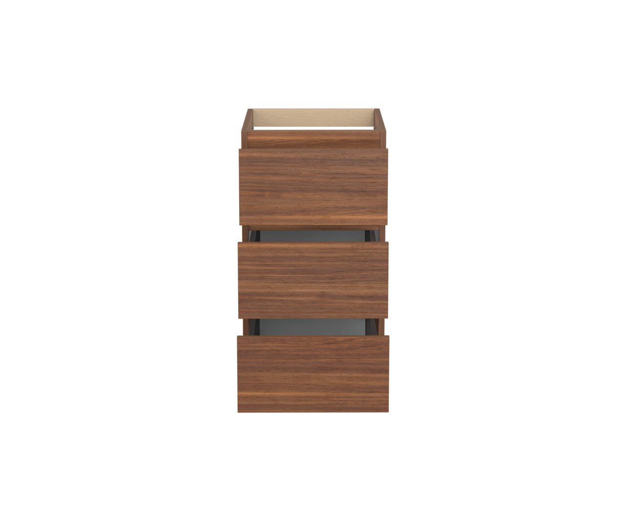 Balmani Lucida stehend Bad-Unterschrank 45 x 55 cm, Amerikanischer Nussbaum, 3 Schubladen