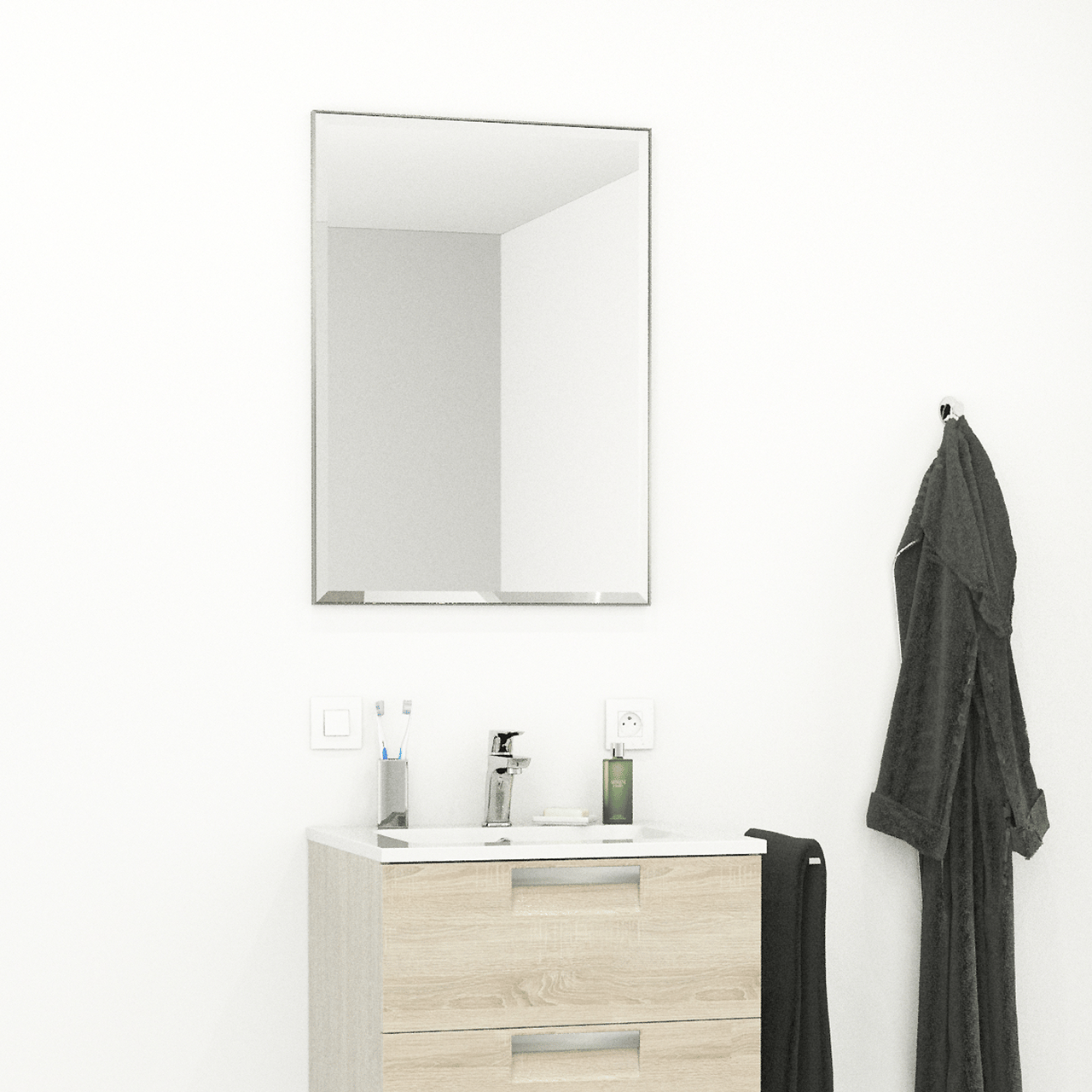 Linie Riflessi rechteckiger Badezimmerspiegel 58 x 80 cm