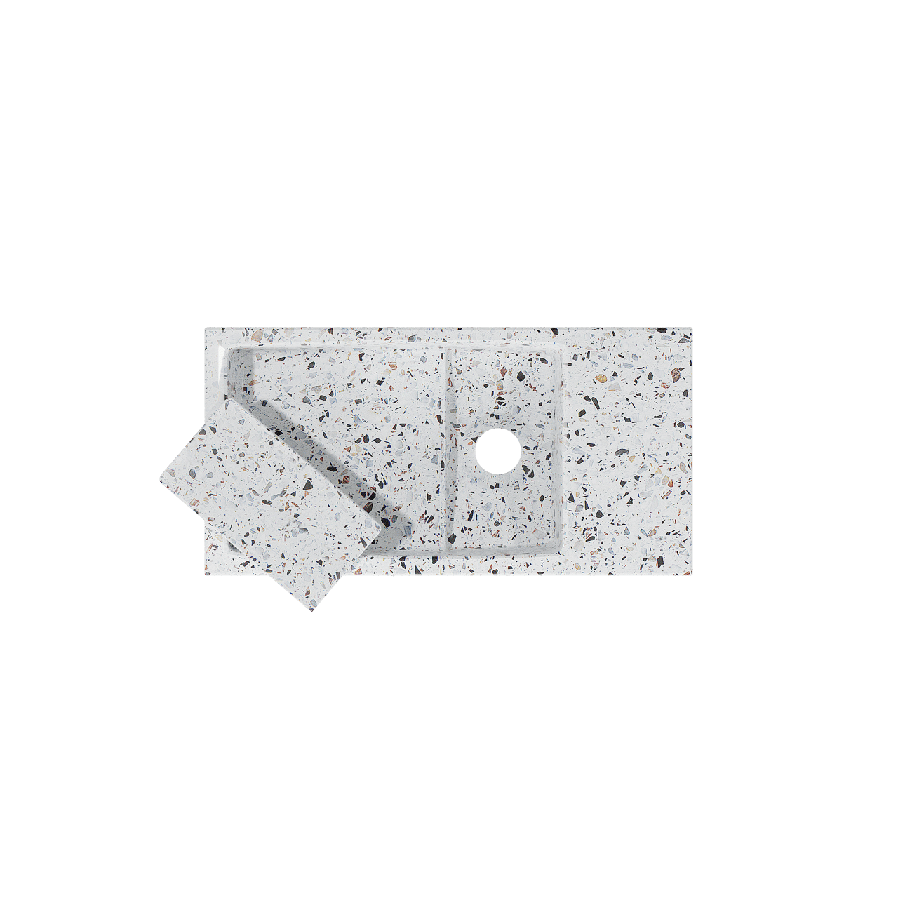 Balmani Mood fonteintje 36 x 18 cm Bianco Nero Terrazzo