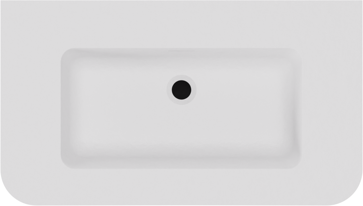 Storke Soft meuble salle de bains suspendu 80 x 46 cm chêne brut avec Mata Soft plan simple en Solid Surface blanc mat