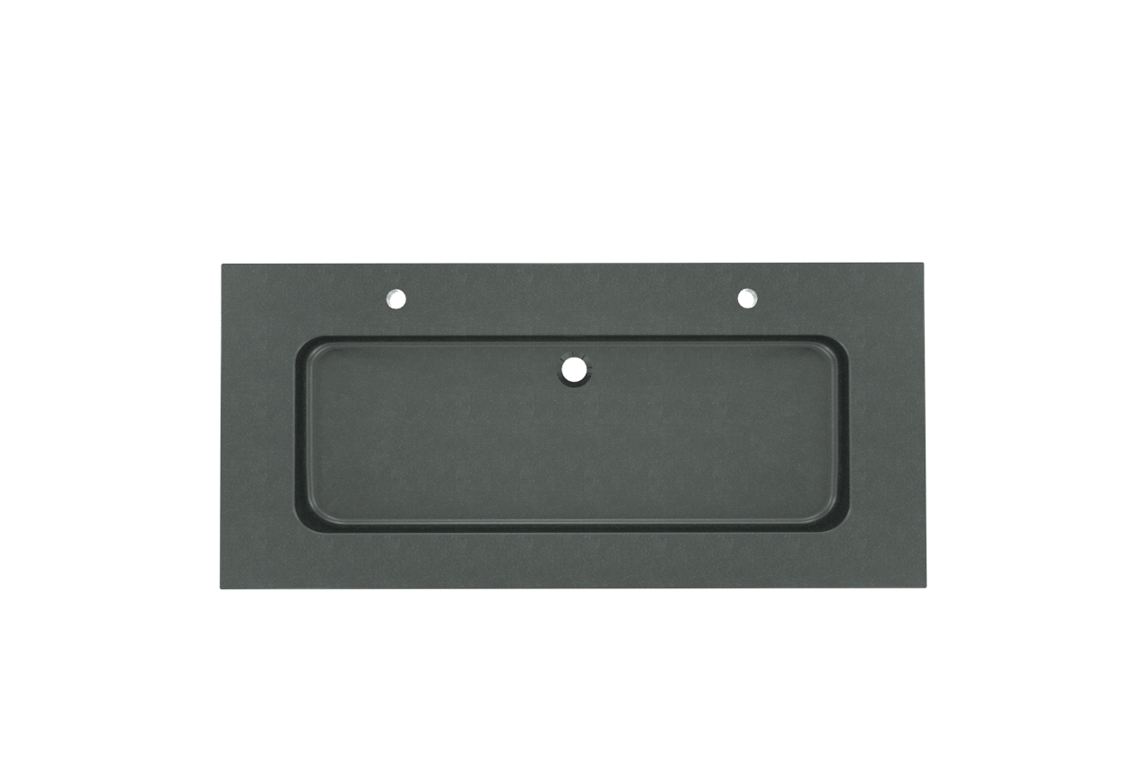 Balmani Napoli enkele wastafel voor 2 kraangaten verzoete graniet 120 x 55 cm