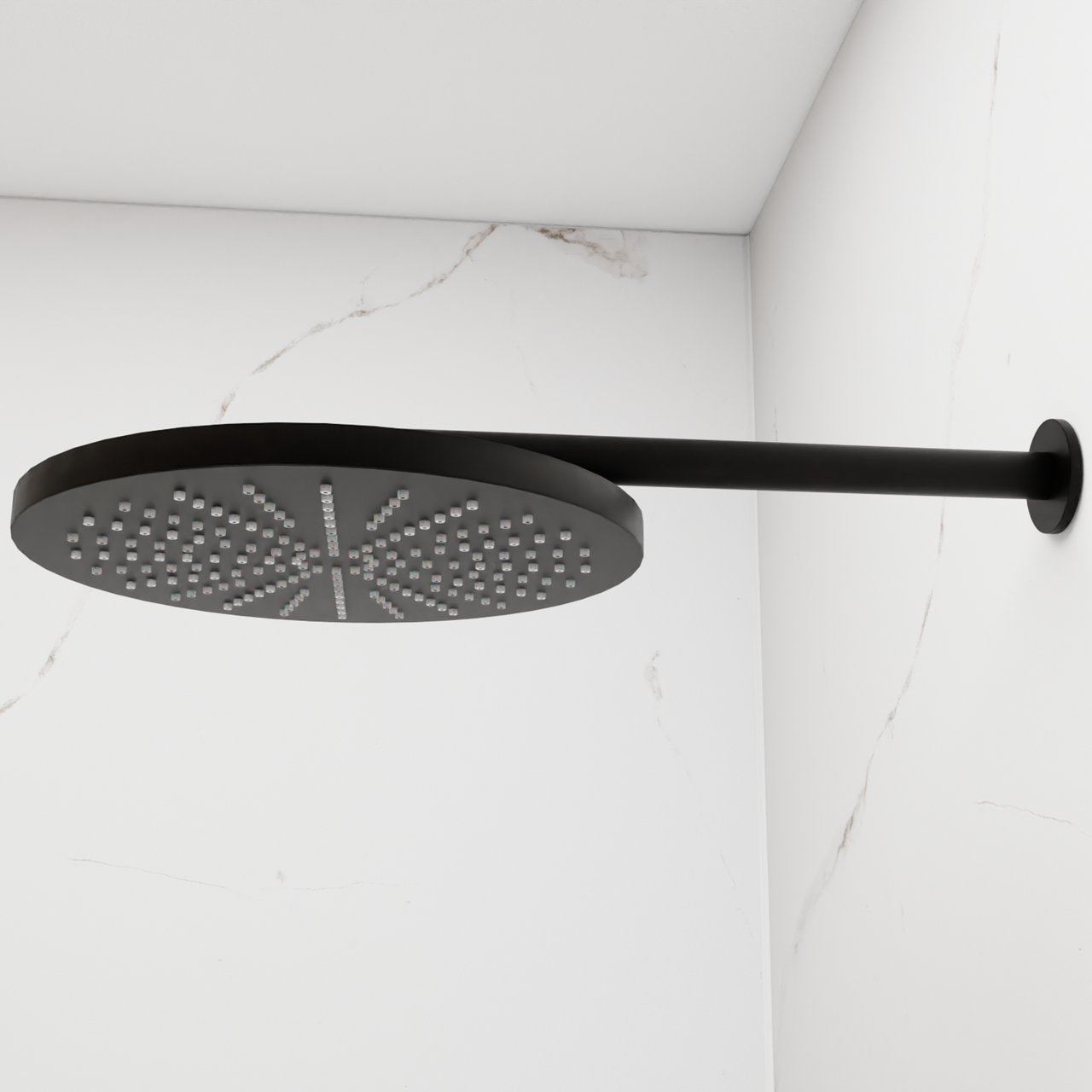 Blaufoss Nola 300 Tête de douche rond 30 cm avec support mural noir mat