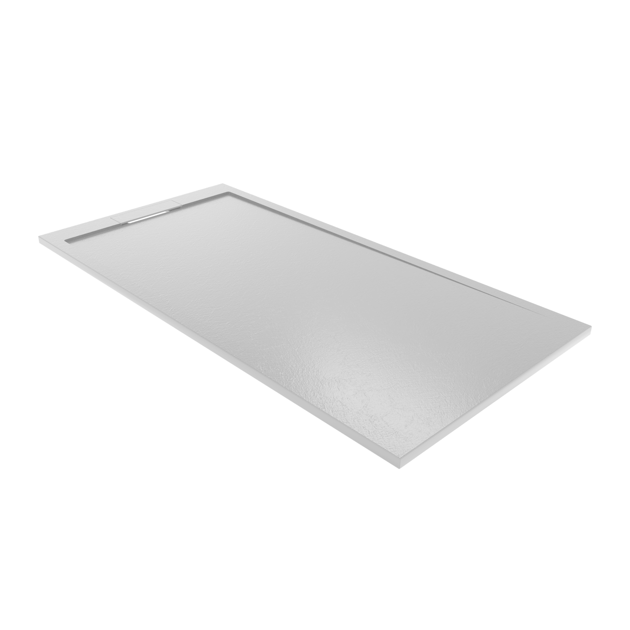 Balmani Indus douchebak 180 x 90 cm composietmarmer lichtgrijs leisteenstructuur