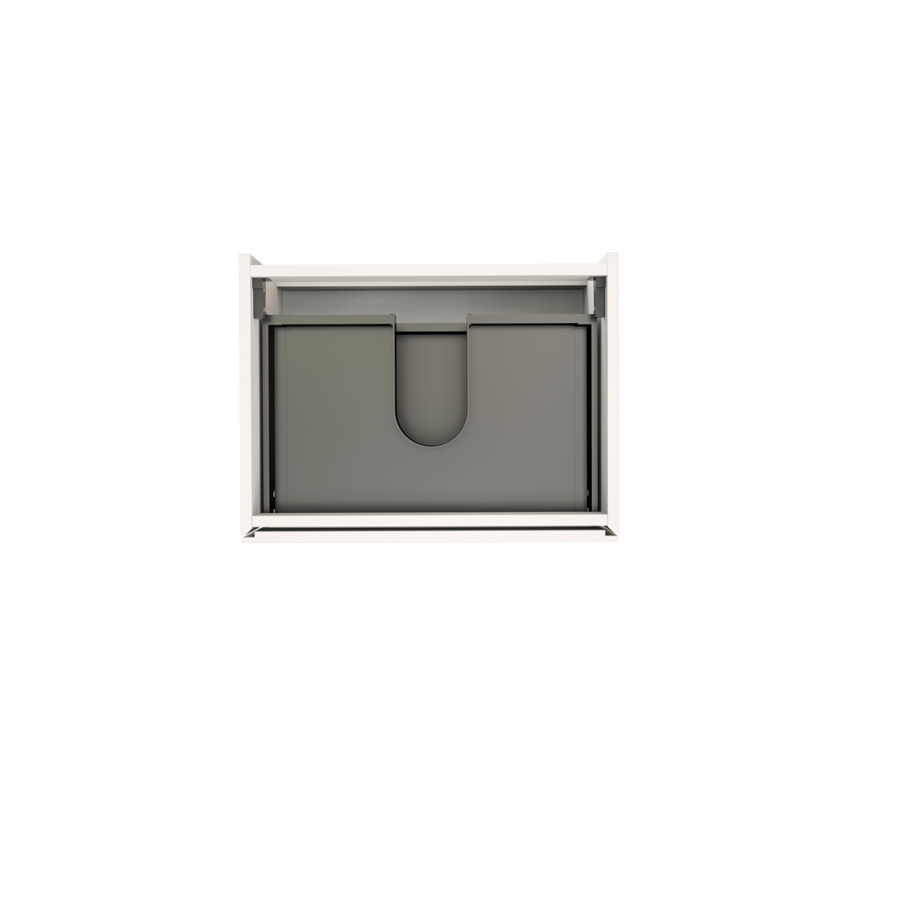 Storke Edge hängender Waschbeckenunterschrank: 60 x 46 cm, Weiß glänzend, 2 Schubladen