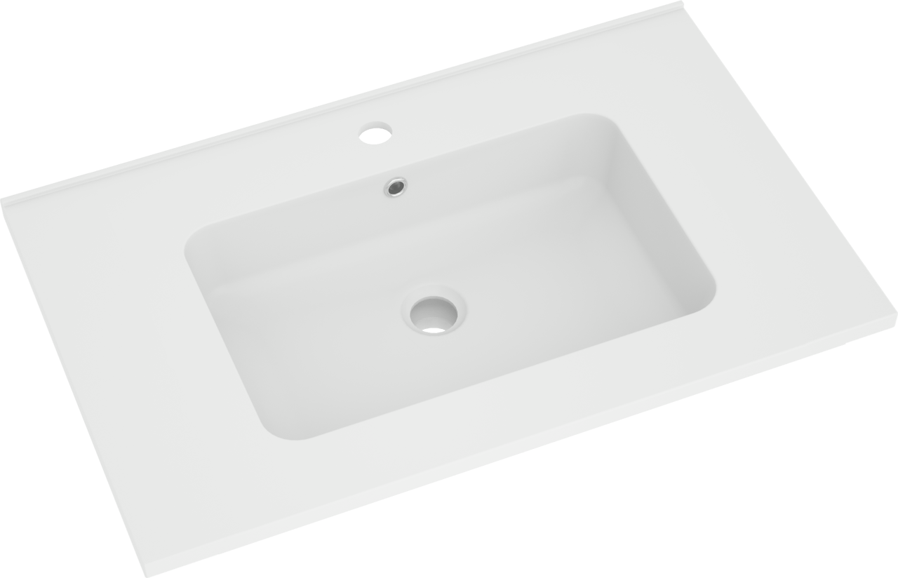 Linie Vano Einzelwaschtisch matter Marmorkomposit 70 x 46 cm