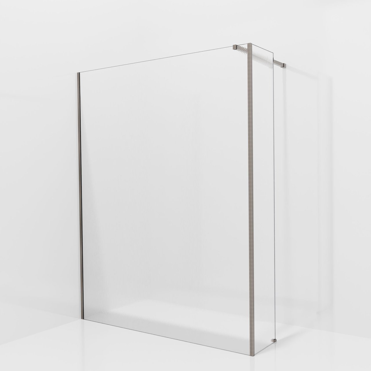 Balmani Modular Walk-In Dusche mit fester Seitenwand: 160 x 200 cm, Ribs, inklusive Coating, Profil Brushed GunMetal