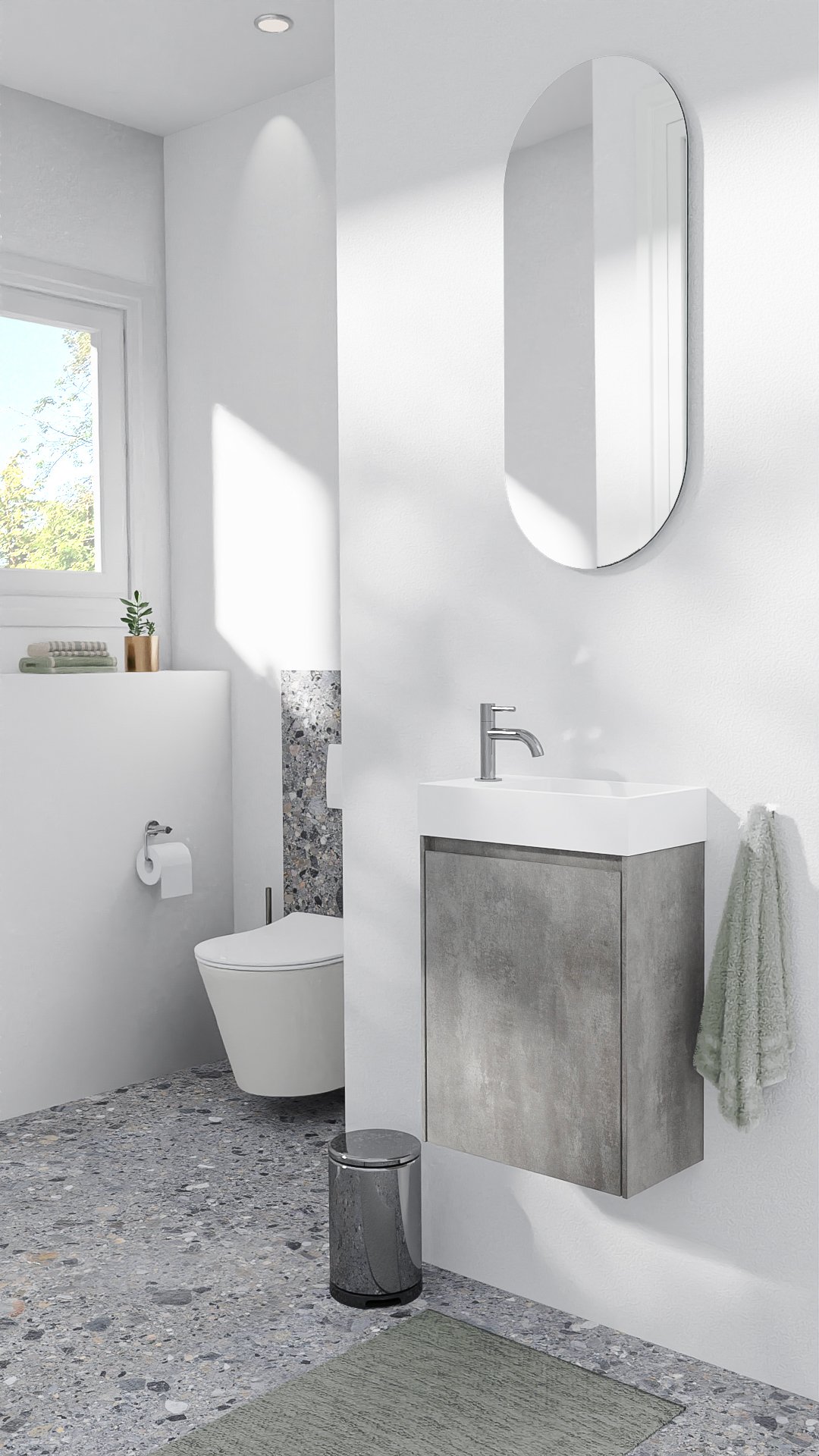 Storke Edge zwevende toiletmeubelkast 40 x 22 cm beton donkergrijs