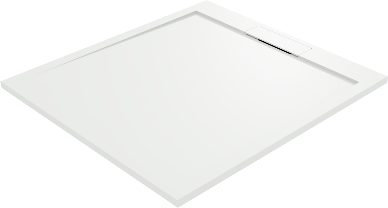 Balmani Andes Duschwanne: 100 x 100 cm, Solid Surface, Weiß matt