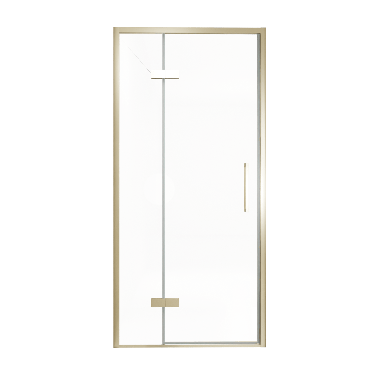 Balmani Senses Design douche draaideur links 100 cm x 210 cm Helder glas, Brushed Champagne Gold profielen