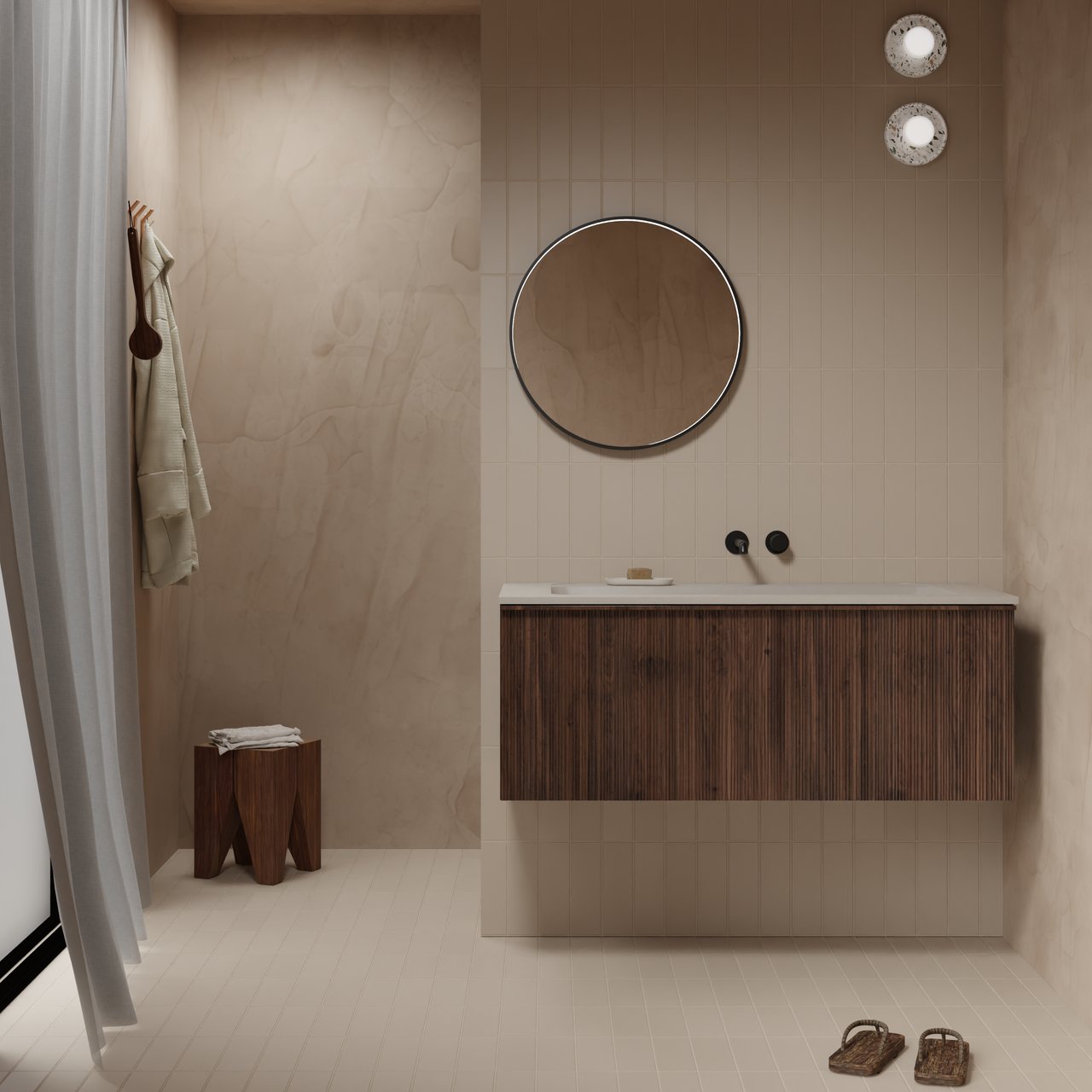 Balmani Secret Black rond badkamerspiegel zwart Ø 60 cm met spiegelverlichting en anti-damp