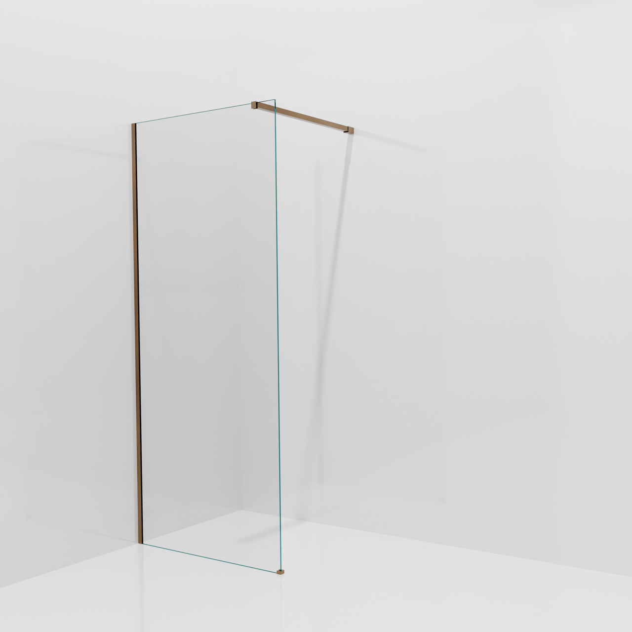 Balmani Modular inloopdouche: 90 x 200 cm, Helder glas, Brushed Rosegold profielen