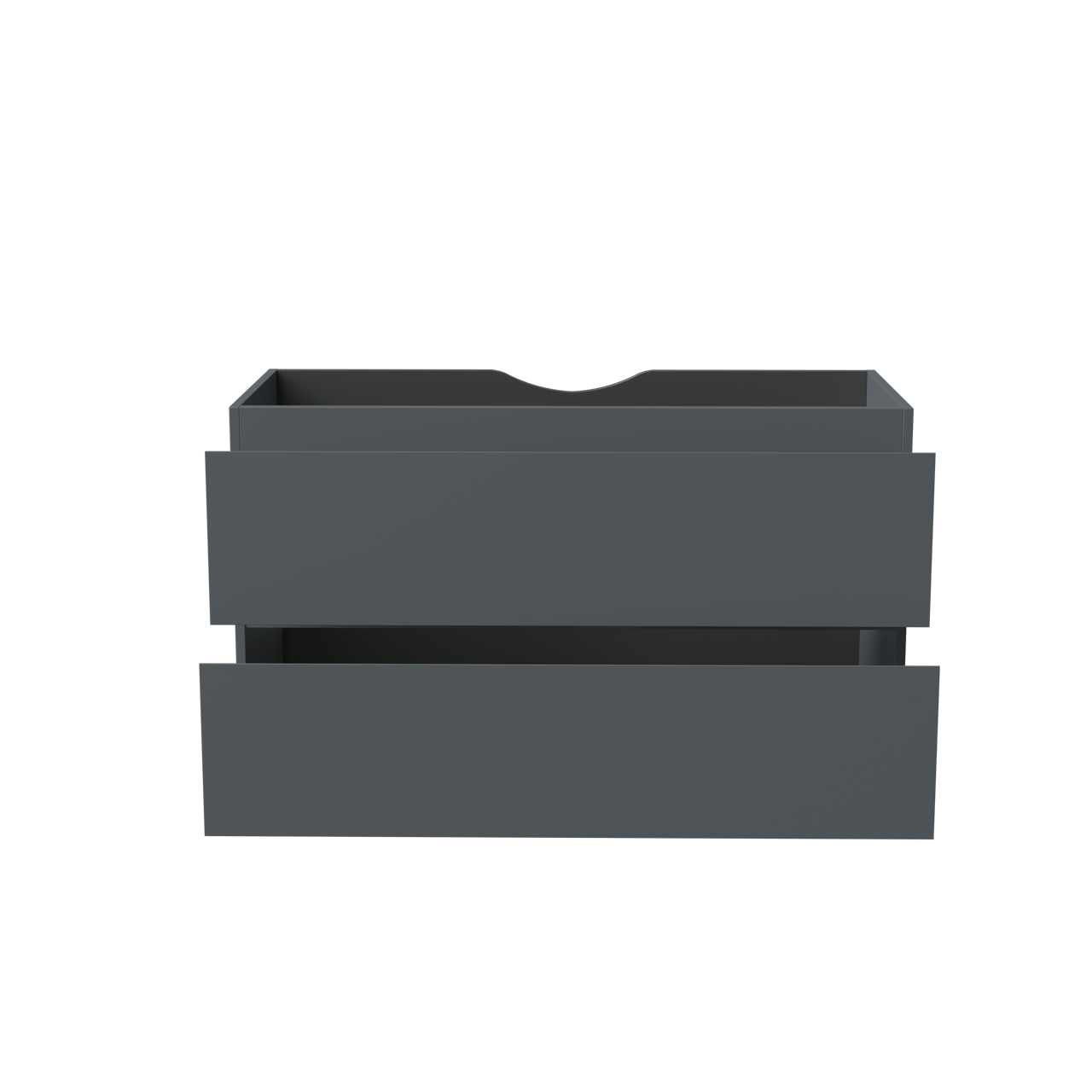 Linie Lado zwevende wastafelonderkast 100 x 46 cm blauw antraciet 2 lades