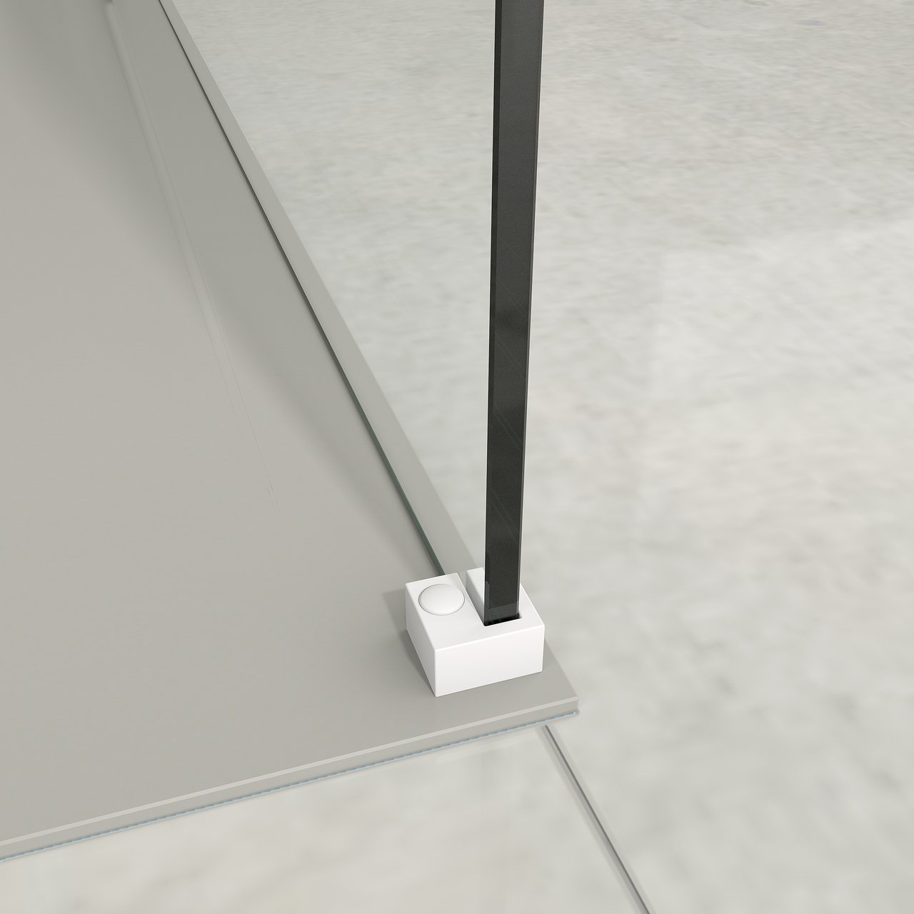 Balmani Modular inloopdouche 130 x 200 cm helder glas mat wit profiel