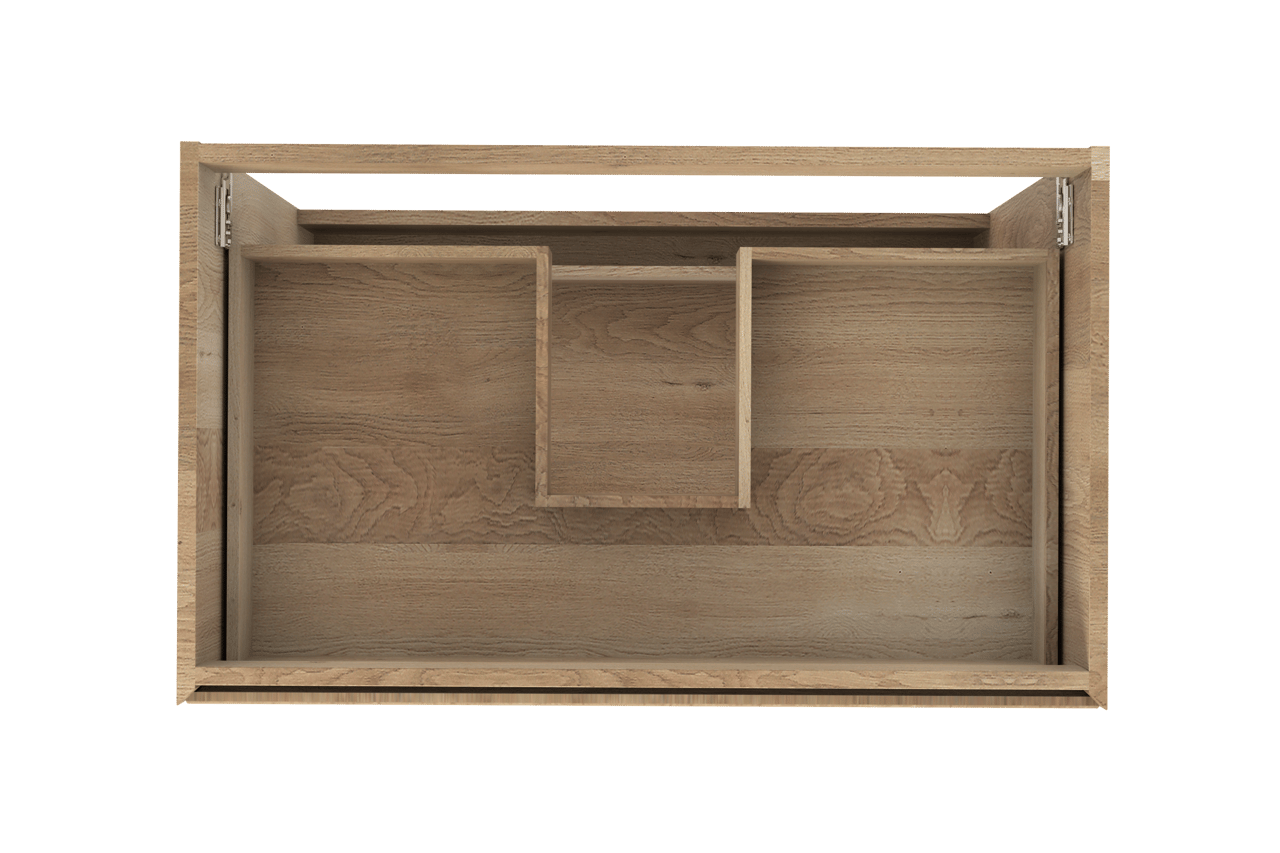 Balmani Mitra stehender Bad-Unterschrank, 90 x 55 cm, Eiche Natur, 3 Schubladen