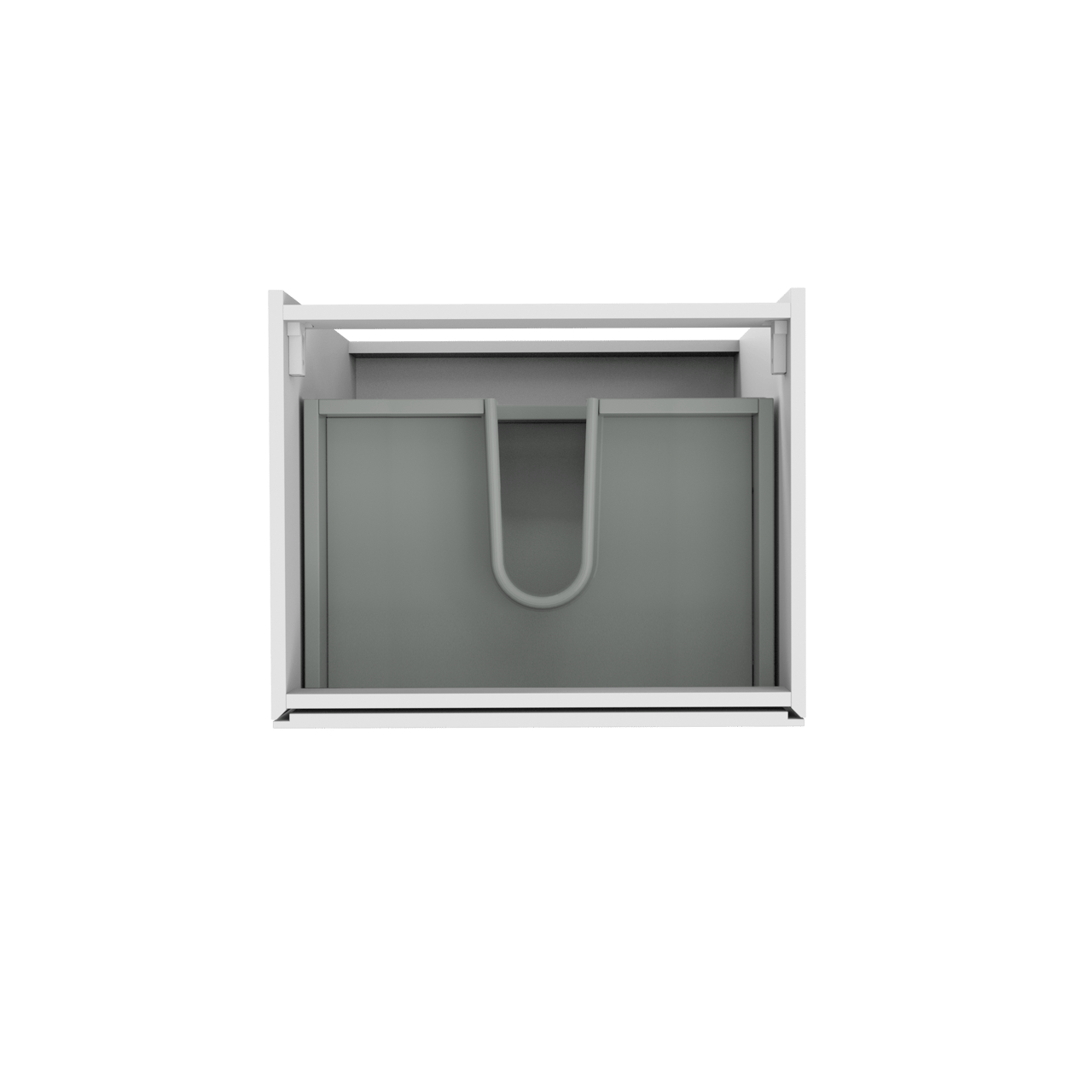 Storke Edge stehender Waschbeckenunterschrank: 65 x 52 cm, Weiß Glänzend, 3 Schubladen