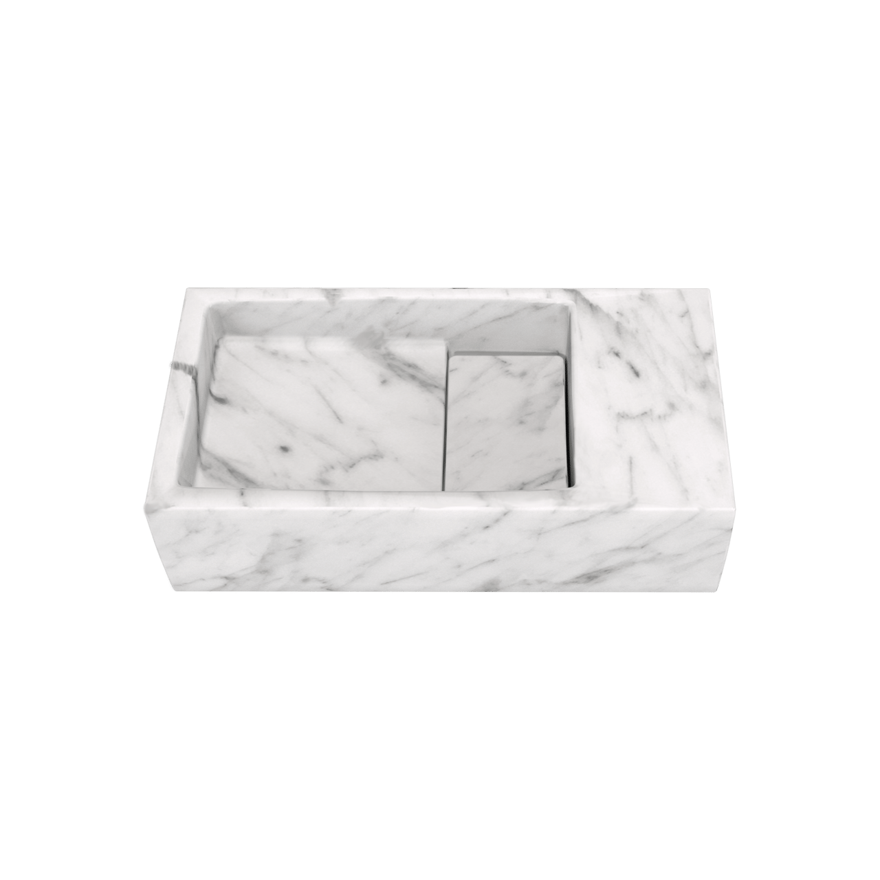 Balmani Mood Handwaschbecken: Carrara-Marmor, 36 x 18 cm